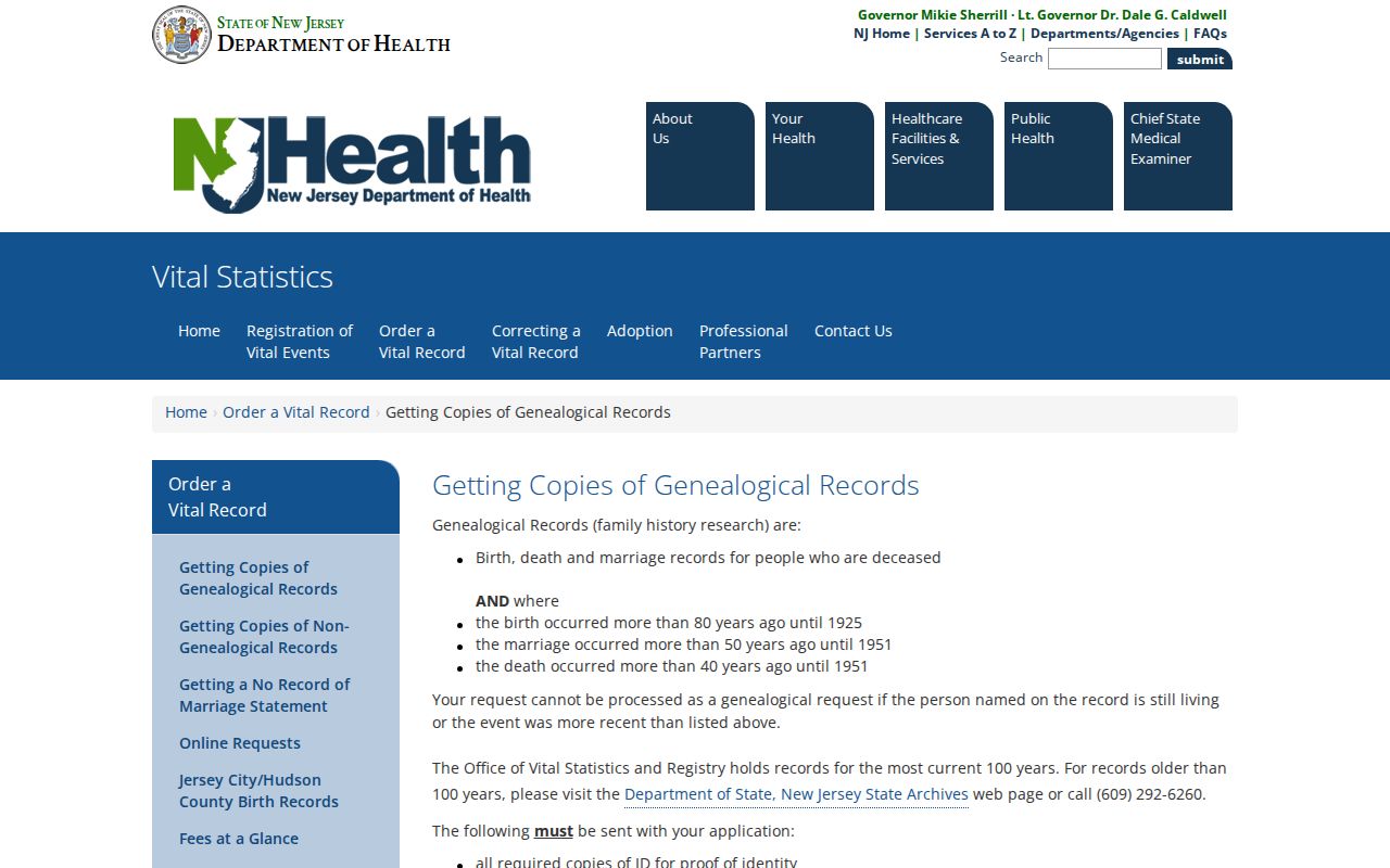 Belleville residents directory New Jersey vital genealogy application