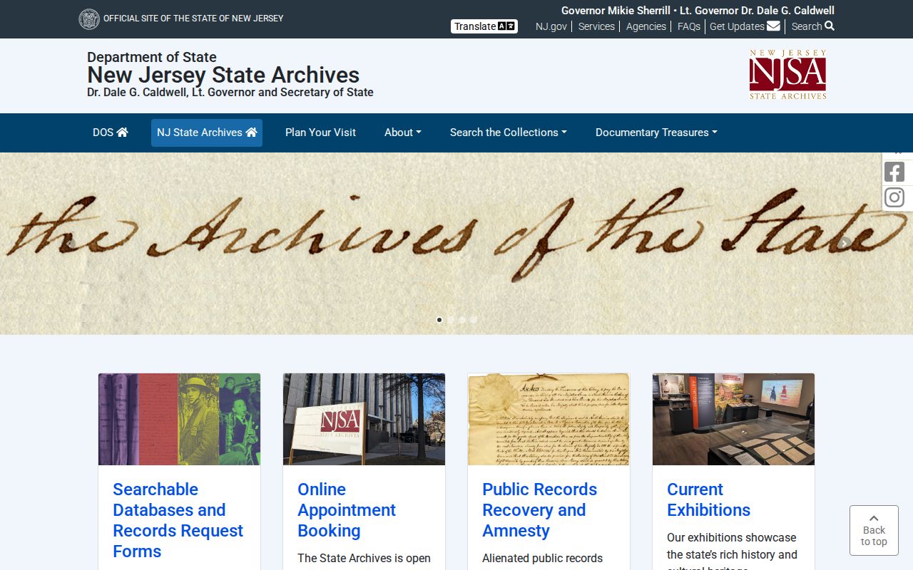 Belleville ZIP code directory reference for New Jersey State Archives historical address research